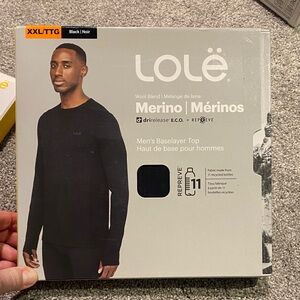 Men's Black Merino Baselayer Top long sleeve new in pack size Xxl so soft